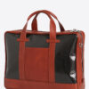 Stylish Brown and Black Carbon Fiber Leather Luxury Briefcase - Elevate Your Professional Look