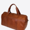 Luxury Soft Pebble-Grain Leather Duffel Travel Bag in Brown - Italian Craftsmanship