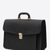 Luxury Black Leather Document Bag Briefcase - Italian Craftsmanship