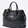 Black Luxury Embossed Real Calf Leather Shopper Handbag - Timeless Elegance for Every Occasion