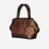 Luxury Venetian Brocade Antique Style Damask Silk and Leather Handbag - Italian Craftsmanship