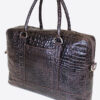Luxurious Embossed Leather Crocodile Print Briefcase - Elevate Your Professional Style