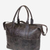 Luxurious Embossed Leather Crocodile Print Duffel Bag - Travel in Style and Sophistication