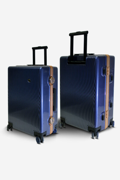 Luxurious Blue ABS and Polycarbonate Suitcases - Ideal for Stylish Travelers