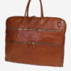 Light Brown Antique Style Real Leather Garment Bag - Italian Craftsmanship